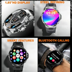 Smart Watch Men 1.85-Inch HD AMOLED Screen 710 Mah Battery Sport Bluetooth Call Smartwatch