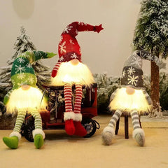 Christmas Faceless Doll Gnome Ornaments LED Light