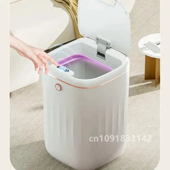 20L Smart Trash Bin with UV Light Automatic Sensor Trash Can Smart Garbage for Kitchen Bathroom Toilet Wastebasket with Lid