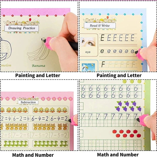 Free Shipping SANK Copybooks Pen Magic Copy Book Free Wiping Children's Kids Writing Sticker Practice Copybook For Calligraphy