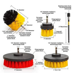 Electric Scrubber Brush Drill Brush Kit, Plastic Round Cleaning Brush