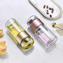 430ml Glass Tea Infuser Bottle Tea Flood Cup