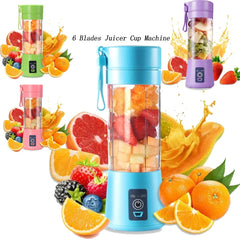 Mini Electric Juicer Portable 6 Blade Blender