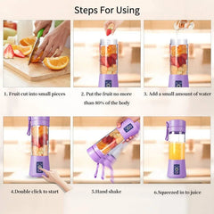 Mini Electric Juicer Portable 6 Blade Blender