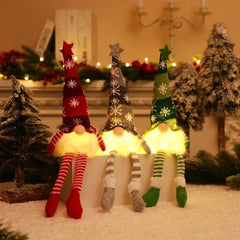 Christmas Faceless Doll Gnome Ornaments LED Light