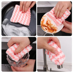 Kitchen Dish Pot Washing Rags Scouring Pads Windows Wipe Cleaning