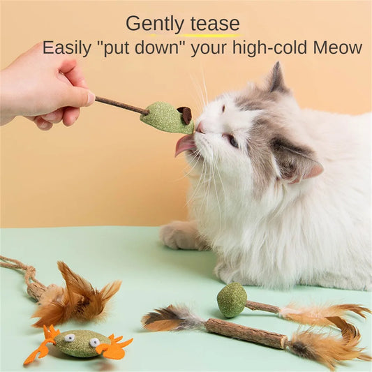 Cat Grass Chew Toy To Remove Hair Ball Molar Rod Mouse Chicken Edible Cat Toy