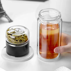 430ml Glass Tea Infuser Bottle Tea Flood Cup