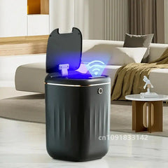 20L Smart Trash Bin with UV Light Automatic Sensor Trash Can Smart Garbage for Kitchen Bathroom Toilet Wastebasket with Lid